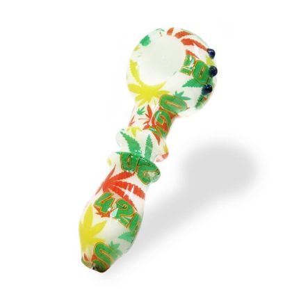 Pipe Glass Rasta Weed Leaves