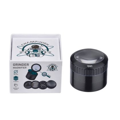 Grinder Metal Champ High Magnifier Black 4 Parts - 50mm