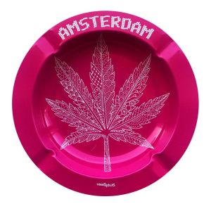 Best Buds Metal Ashtray Pink Weed Leaf