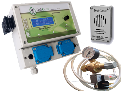 Set TechGrow - TechGrow - T-2 Pro Co2 controller 14A + Sensor + valve 